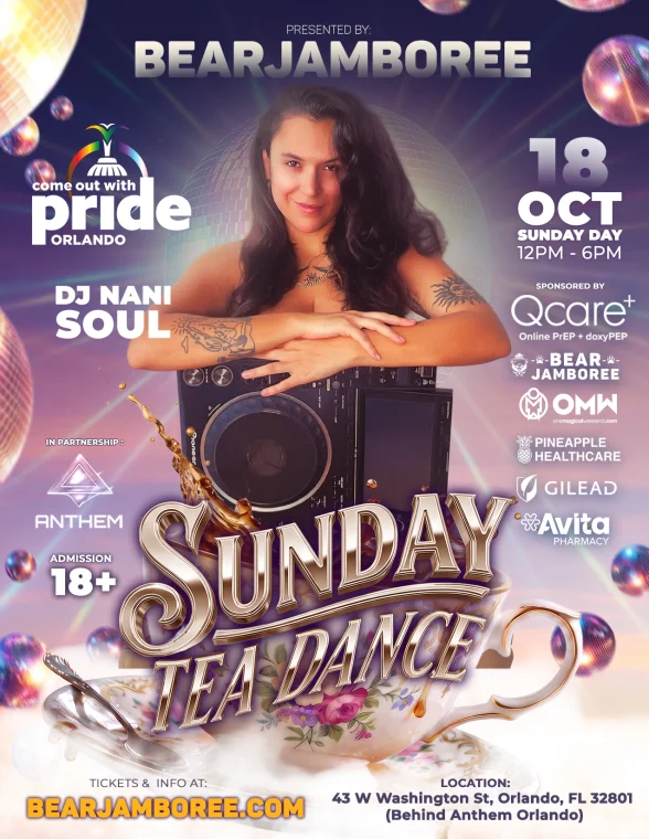 Bear Jamboree Sunday Tea Dance with DJ Nani Soul, October 18 in Orlando