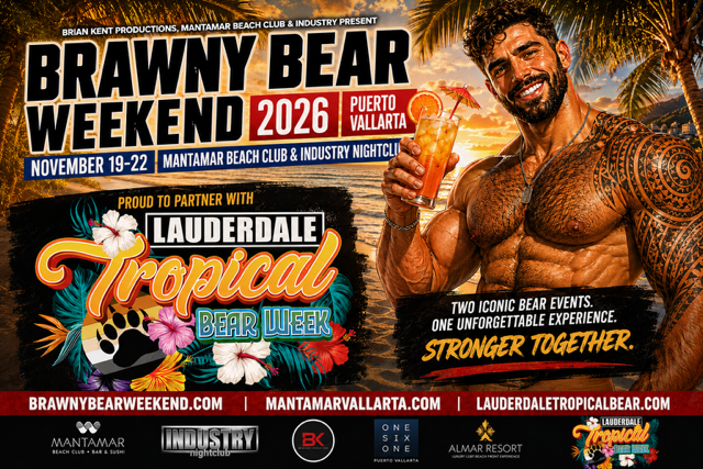 Brawny Bear Weekend 2026, proud partner of Lauderdale Tropical Bear Week